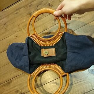 木製持ち手 コットンバックの画像