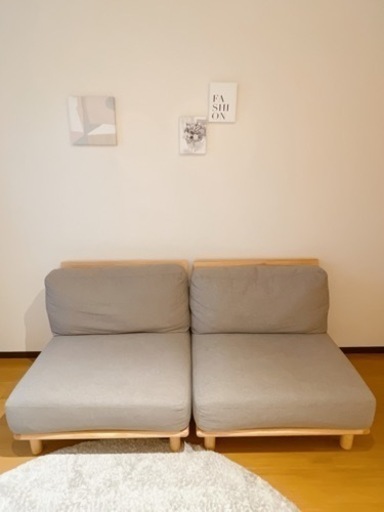 美品　2人掛けソファー　Ricordo ファブリックローソファ