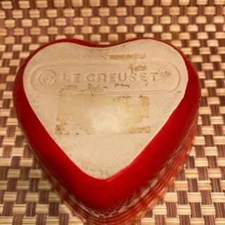 ル・クルーゼのフタなしラムカン　ダムール ハート型　オレンジ　2個セットの画像