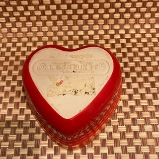 ル・クルーゼのフタなしラムカン　ダムール ハート型　オレンジ　2個セットの画像