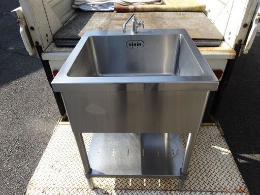 【お買い上げありがとうございました】業務用　マルゼン　ステンレス　１層　シンク流し台 　蛇口付き　店舗　飲食店　Ｗ6００ｘＤ６００ｘＨ８００ｍｍ