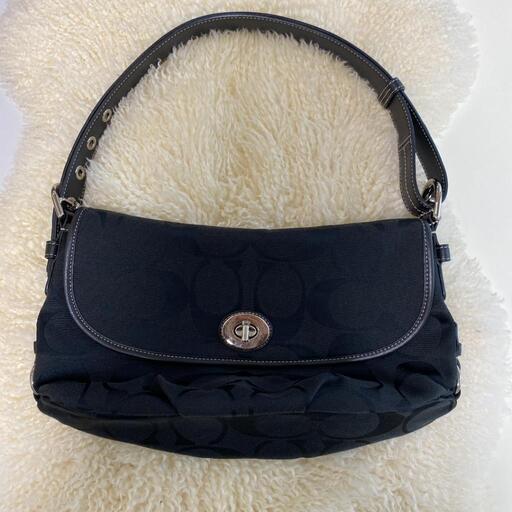 【美品】COACH⭐︎シグネチャーターンロックトートバッグ⭐︎ショルダーバッグ