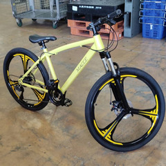 【新品】自転車 (マウンテンバイク　カラー イエロー)