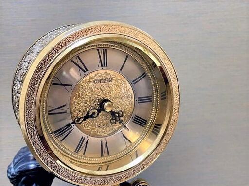 CITIZEN シチズン 新栄光の女神像 クォーツ式置き時計 ブロンズ 電池式