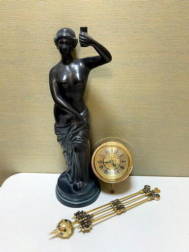 CITIZEN シチズン 新栄光の女神像 クォーツ式置き時計 ブロンズ 電池式