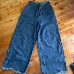 デニムワイドパンツ(３着まとめ売り)の画像