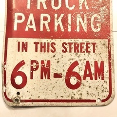 【ネット決済・配送】No Truck Parking 看板　トラック駐車禁止 レトロ　アンティーク　ヴィンテージ　ビンテージ　サイン　コレクション　超レア No Truck Parking sign retro antique vintage の画像