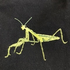 カエルとカマキリ刺繍トートの画像