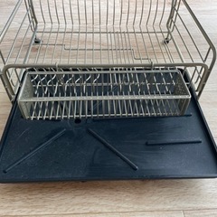 キッチン　ニトリ皿受け、100均調味料ラックの画像