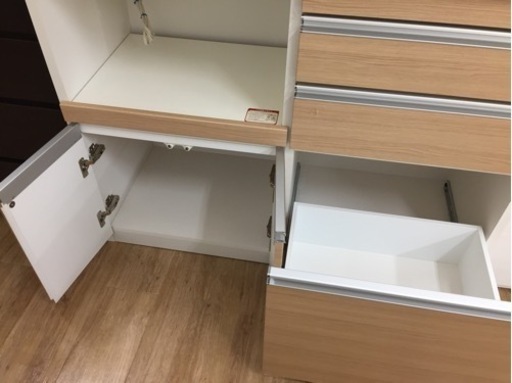 松田家具のレンジボード（ブラウン×ホワイト）です。【トレファク東大阪店】