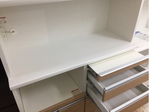 松田家具のレンジボード（ブラウン×ホワイト）です。【トレファク東大阪店】