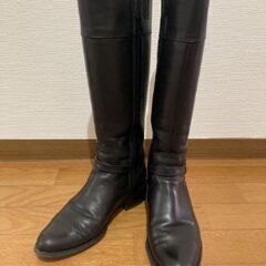 ロングブーツ　23.5㎝　本革　ブラック