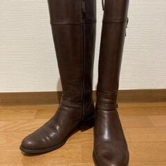 ロングブーツ　23.5㎝　本革　ダークブラウン