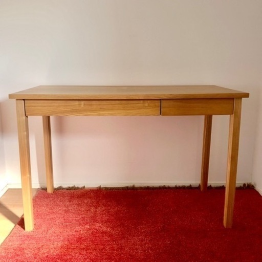 無印良品　無垢タモ材デスク　幅110cm