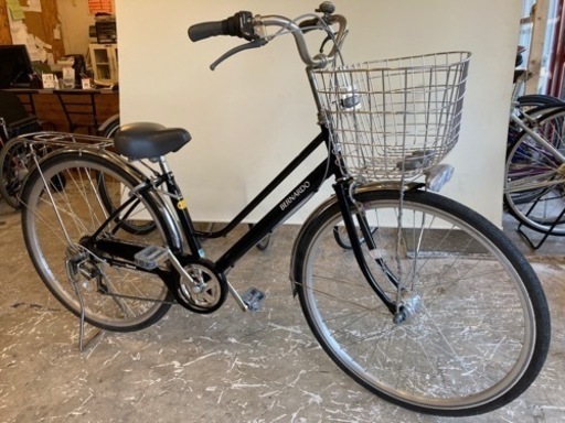 【ノーパンクタイヤ】LEDオートライト　6段変速　27インチ　自転車　ブラック