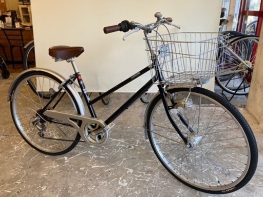 【LEDオートライト】6段変速　26インチ　自転車　ブラック