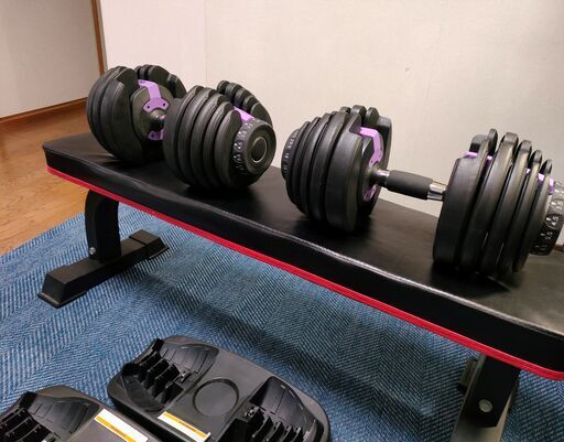 可変式ダンベル 24kg×2 フラットベンチセット