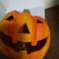 ［未使用］ハロウィン かぼちゃのライト付き置き物(焼き物)の画像