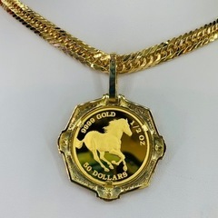 【新品】K18/K24 0.51ct ツバルホース1/2オンス　27.5g［143］の画像