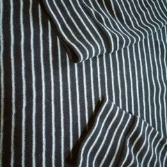 ユニクロ　ヒートテック　フリースモックネックT　長袖　ボーダー　ネイビー　紺色の画像