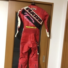 革ツナギ　レディース　Lサイズ　レーシングスーツ　カバー付きの画像