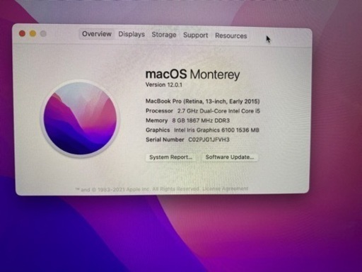 MacBook Pro 13.3インチ (Retina, Early 2015)