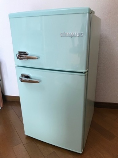 お譲り先決まりました　レトロ2ドア冷蔵庫　2019年製　60+25L