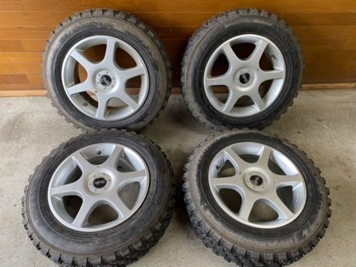 195/65R15 91Q YOKOHAMA ADVAN MT-14 カップ フルピン スパイクタイヤ 4本組 アルミ付き