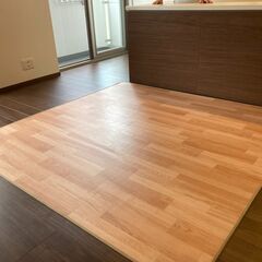 【受渡者決定しました】ニトリの木目調フロアラグ200x200mm
