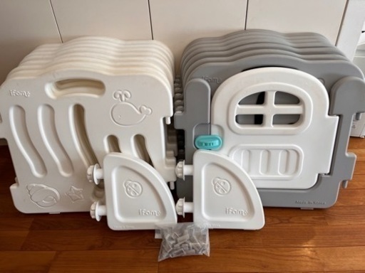 ifamベビーサークル shell16枚＋スタンド2個セット