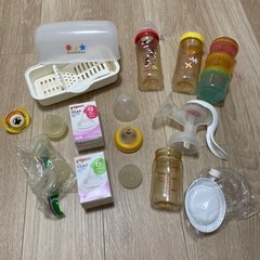 ミルク育児フルセット　搾乳機　哺乳瓶　おしゃぶり　授乳パッド　スチーム