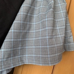 袖チェック 後ろギャザー 黒 Ｍの画像