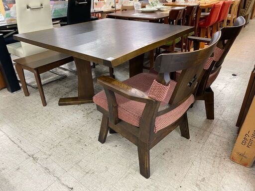 【愛品館 江戸川店】ニトリ ベンチダイニングテーブル4点セット ID:152-007804-007