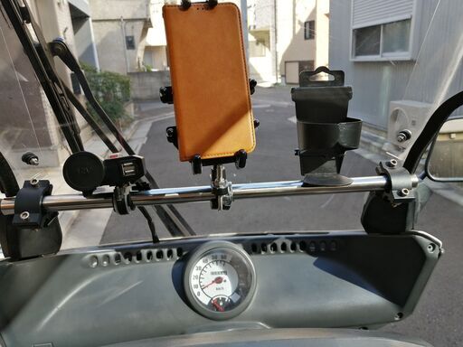 ジャイロキャノピー用、ハンドルバー 　モバイルスタンド スマホホルダー 取り付けベース ドリンクホルダー ガジェットバーマウント　ホルダー　アクションカメラ・スマホ・GoPro・ドライブレコーダー