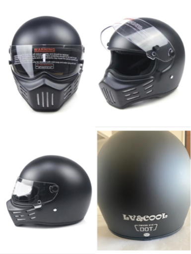 訳あり未使用品　フルフェイスヘルメット バイクヘルメット DOT認証 ヘルメット スモークシールド付　　艶消しサイズ XXL ヘルメット
