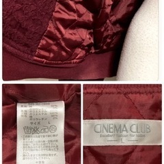 ꒰CINEMA CLUB꒱キルティング ブルゾン 赤紫 ジャンパー 防寒アウターの画像