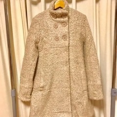 マウジー moussy スタンドカラー コート★ボア ベージュ 1/S