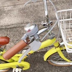 子ども用自転車✨18インチ　黄緑✨鍵なしタイプ✨中古品【こちらは店舗です。浜村鹿野温泉ICから3分  買取本舗 宮本リサイクル  営業時間９～１９時  定休日水曜のみ←連絡できませんm(_ _)m】の画像
