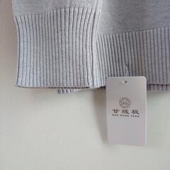 【未使用品】ニット カーディガン メンズ 長袖 グレー Mサイズ タグ付き コットン、の画像