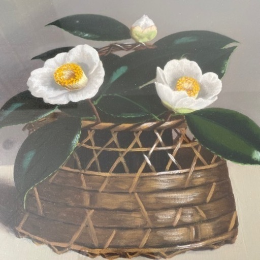 額絵　「白玉つばき」　松尾武夫画伯　【お引き取り予定決定済み】