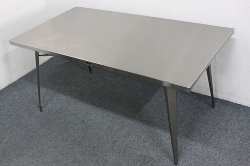 ステンレステーブル インダストリアル リビング モダン シンプル 幅1500  テーブル 中古家具 店頭引取歓迎 R4445)
