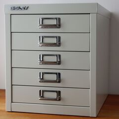 BISLEY A4キャビネット 引き出し5段 白