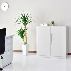 Hスチールキャビネット【ラシュレ／グレー色】オフィス 棚 ロッカー 鍵付き スチール キャビネット 業務用 書庫 収納庫 物品棚 B品 撮影品 ※定価13,990円の画像
