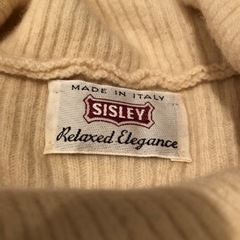 【SISLEY (MADE IN ITALY)】 ブランド中古 オフホワイトタートルセーターの画像