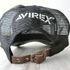☆残り僅か☆ 正規品 AVIREX アヴィレックス メッシュキャップ 5段階ベルト調整 ツバ裏カモフラ柄 ホワイト×ブラックの画像