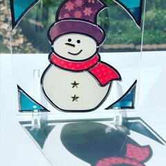 ワークショップ　スノーマンのガラス盾を作ろう！の画像