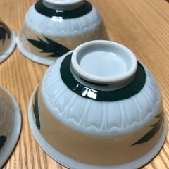 昭和レトロな飯碗（笹の葉模様)4点の画像