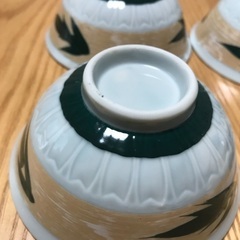 昭和レトロな飯碗（笹の葉模様)4点の画像