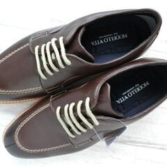 madras MODELLO VITA マドラス 定価10,780円 防水透湿 抗菌消臭 高機能ビジカジシューズ Uチップ ダークブラウン 27.0cm 3Eの画像