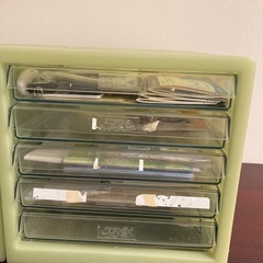 引き出し収納　Ａ４　黄緑色　2個セット　無料で！の画像